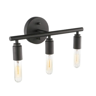 Industrial 4-Light Black Cylinder LED Vanity Light Zawala Image - 9