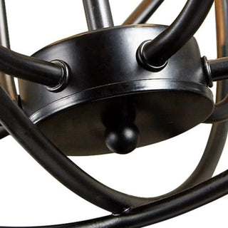 ZOWALA - Industrial Cage Black Metal Candle Restaurant Chandelier Image - 11