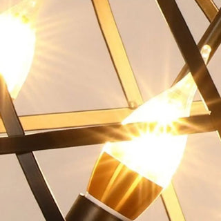 ZOWALA - Industrial Cage Black Metal Candle Restaurant Chandelier Image - 12
