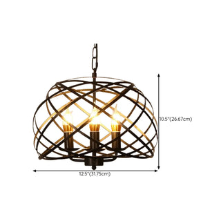 ZOWALA - Industrial Cage Black Metal Candle Restaurant Chandelier Image - 14