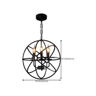 ZOWALA - Industrial Cage Black Metal Candle Restaurant Chandelier Image - 15