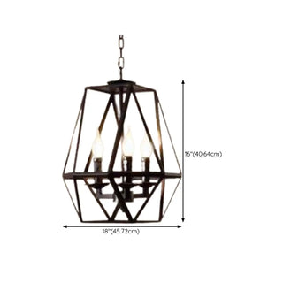 ZOWALA - Industrial Cage Black Metal Candle Restaurant Chandelier Image - 16