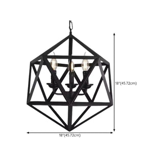 ZOWALA - Industrial Cage Black Metal Candle Restaurant Chandelier Image - 17