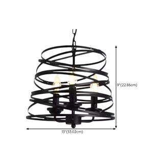 ZOWALA - Industrial Cage Black Metal Candle Restaurant Chandelier Image - 18