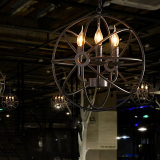 ZOWALA - Industrial Cage Black Metal Candle Restaurant Chandelier Image - 5