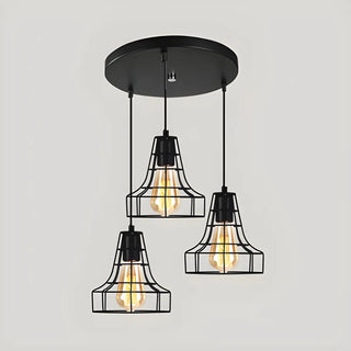 Vintage Industrial Geometric Caged Living Room Pendant Light Zawala Image - 15