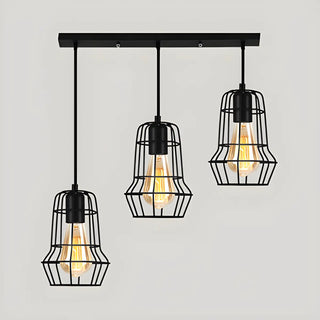 Vintage Industrial Geometric Caged Living Room Pendant Light Zawala Image - 4