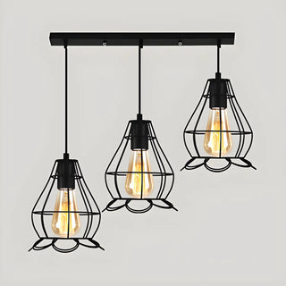 Vintage Industrial Geometric Caged Living Room Pendant Light Zawala Image - 5