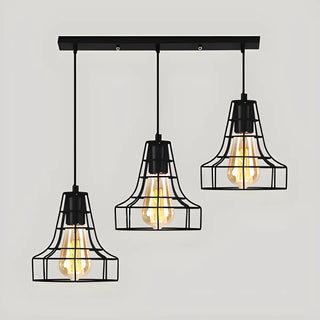 Vintage Industrial Geometric Caged Living Room Pendant Light Zawala Image - 6