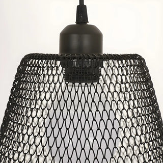 ZOWALA - Industrial Metal Mesh Pendant Light Adjustable Height Image - 10