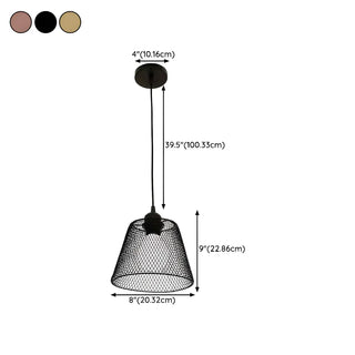 ZOWALA - Industrial Metal Mesh Pendant Light Adjustable Height #size