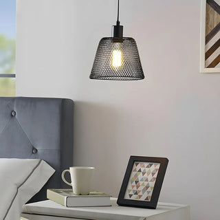 ZOWALA - Industrial Metal Mesh Pendant Light Adjustable Height Image - 2