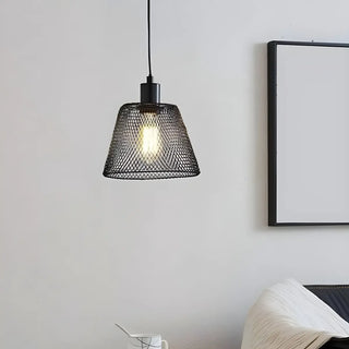 ZOWALA - Industrial Metal Mesh Pendant Light Adjustable Height Image - 4
