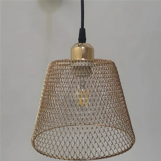 ZOWALA - Industrial Metal Mesh Pendant Light Adjustable Height Image - 7