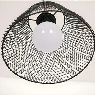 ZOWALA - Industrial Metal Mesh Pendant Light Adjustable Height Image - 8