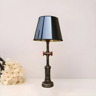 Unique Industrial Black Shade Pipe Base Desk Lamp Zawala Image - 1