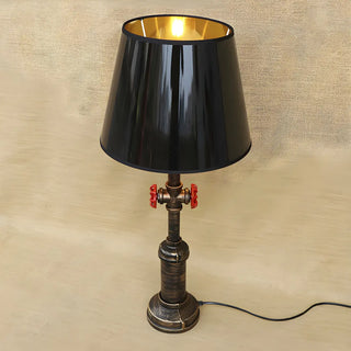 Unique Industrial Black Shade Pipe Base Desk Lamp Zawala Image - 3