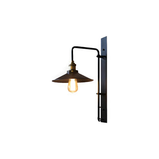 Industrial Cone Iron Exterior Mini Black Wall Sconce Zawala Image - 10