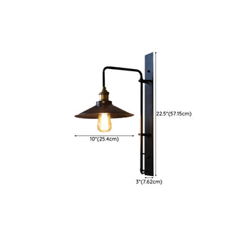 Industrial Cone Iron Exterior Mini Black Wall Sconce Zawala #size