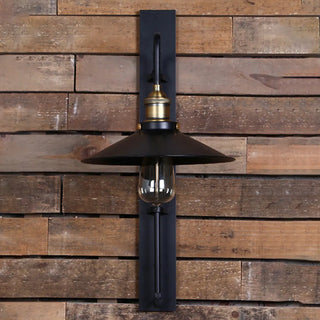 Industrial Cone Iron Exterior Mini Black Wall Sconce Zawala Image - 4