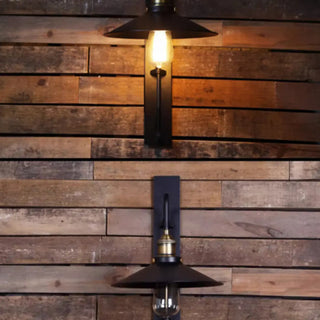 Industrial Cone Iron Exterior Mini Black Wall Sconce Zawala Image - 7