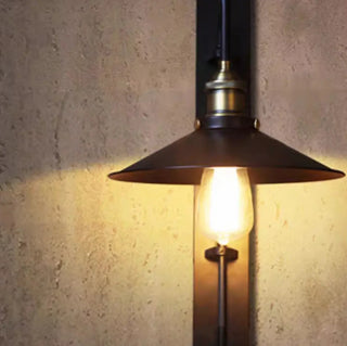 Industrial Cone Iron Exterior Mini Black Wall Sconce Zawala Image - 8