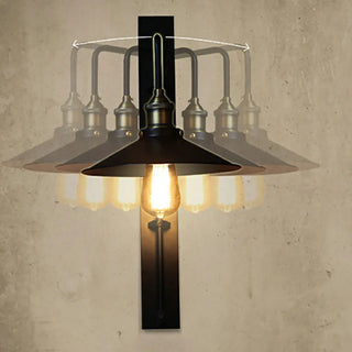 Industrial Cone Iron Exterior Mini Black Wall Sconce Zawala Image - 9