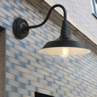 Industrial Cone Mini Iron Black Outdoor Wall Lamp Zawala Image - 1