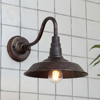 Industrial Cone Mini Iron Black Outdoor Wall Lamp Zawala Image - 2