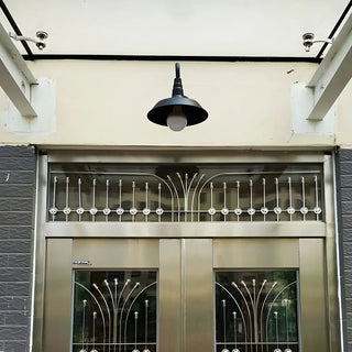 Industrial Cone Mini Iron Black Outdoor Wall Lamp Zawala Image - 3