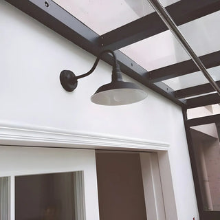 Industrial Cone Mini Iron Black Outdoor Wall Lamp Zawala Image - 4