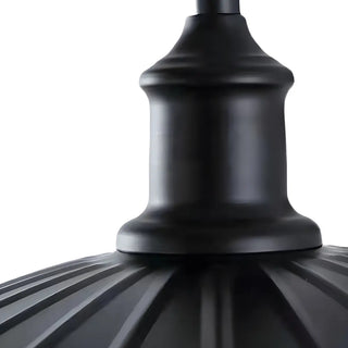 Industrial Black Pleated Cone Shade Metal Wall Light Image - 11