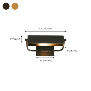 Rotating Black Rectangular Industrial Vanity Light Zawala #size