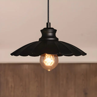 Vintage Black Scalloped Edison Bulb Pendant Light Zawala Image - 3