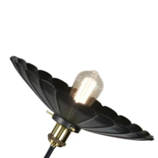 Industrial Black Scalloped Metal Wall Sconce Light Zawala Image - 13