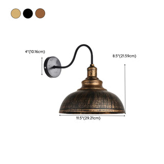 Industrial Black Scalloped Metal Wall Sconce Light Zawala #size