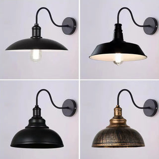 Industrial Black Scalloped Metal Wall Sconce Light Zawala Image - 4