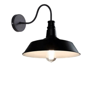 Industrial Black Scalloped Metal Wall Sconce Light Zawala Image - 6