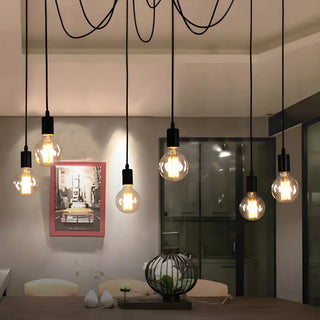 ZOWALA - Industrial Restaurant Spider Swag Edison Bulbs Pendant Light Image - 1