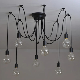 ZOWALA - Industrial Restaurant Spider Swag Edison Bulbs Pendant Light Image - 13