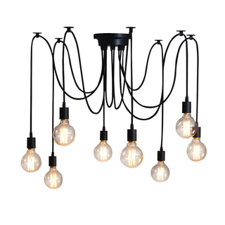 ZOWALA - Industrial Restaurant Spider Swag Edison Bulbs Pendant Light Image - 16