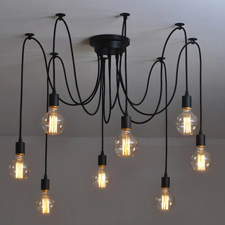 ZOWALA - Industrial Restaurant Spider Swag Edison Bulbs Pendant Light Image - 2