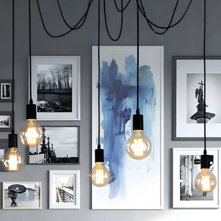 ZOWALA - Industrial Restaurant Spider Swag Edison Bulbs Pendant Light Image - 5