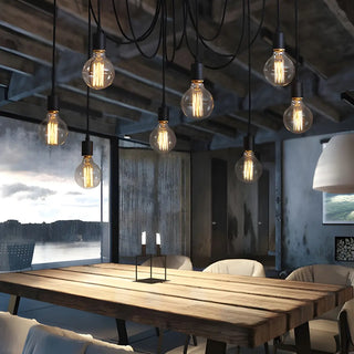 ZOWALA - Industrial Restaurant Spider Swag Edison Bulbs Pendant Light Image - 9