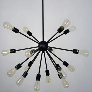 ZOWALA - Industrial Black Sputnik Metal Large Chandelier Image - 11