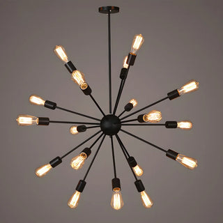 ZOWALA - Industrial Black Sputnik Metal Large Chandelier Image - 12