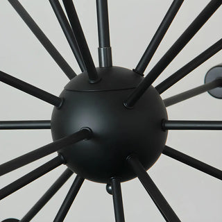 ZOWALA - Industrial Black Sputnik Metal Large Chandelier Image - 13
