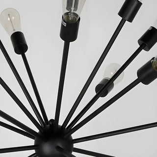 ZOWALA - Industrial Black Sputnik Metal Large Chandelier Image - 14