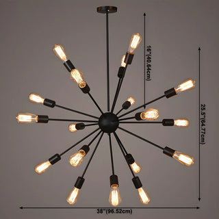 ZOWALA - Industrial Black Sputnik Metal Large Chandelier #size