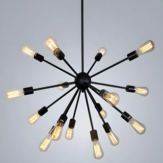 ZOWALA - Industrial Black Sputnik Metal Large Chandelier Image - 9